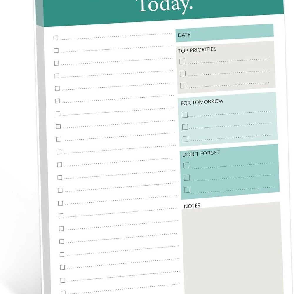 To Do List Notepad - Daily Planner Notepad Undated 52 Sheets Tear Off, 6.5" x